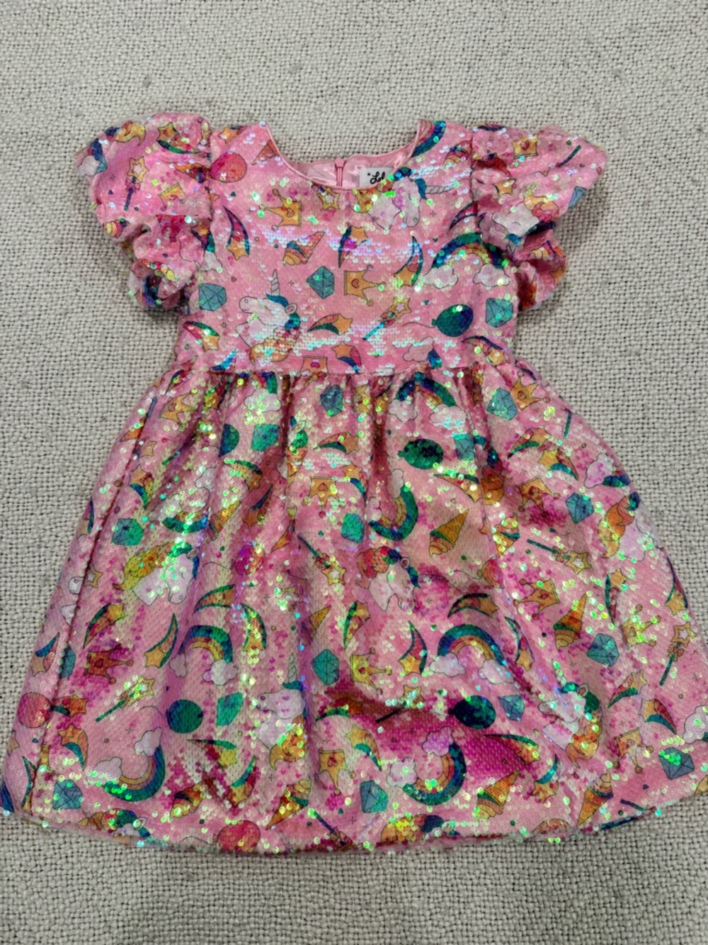 lola Pink Sequin Unicorn Party Dress